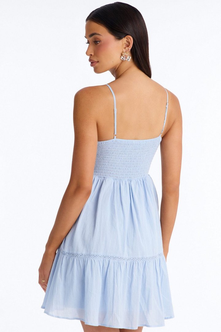 Sloanie A Line Mini Dress - Blue