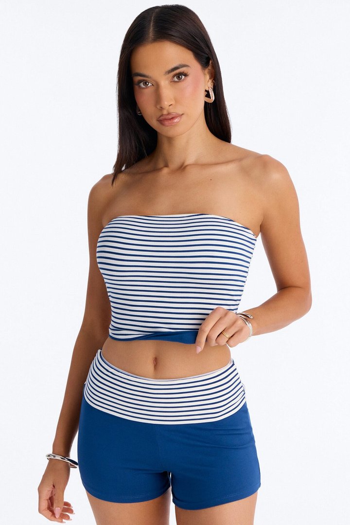 Captain Stripe Reversible Short Set - Navy
