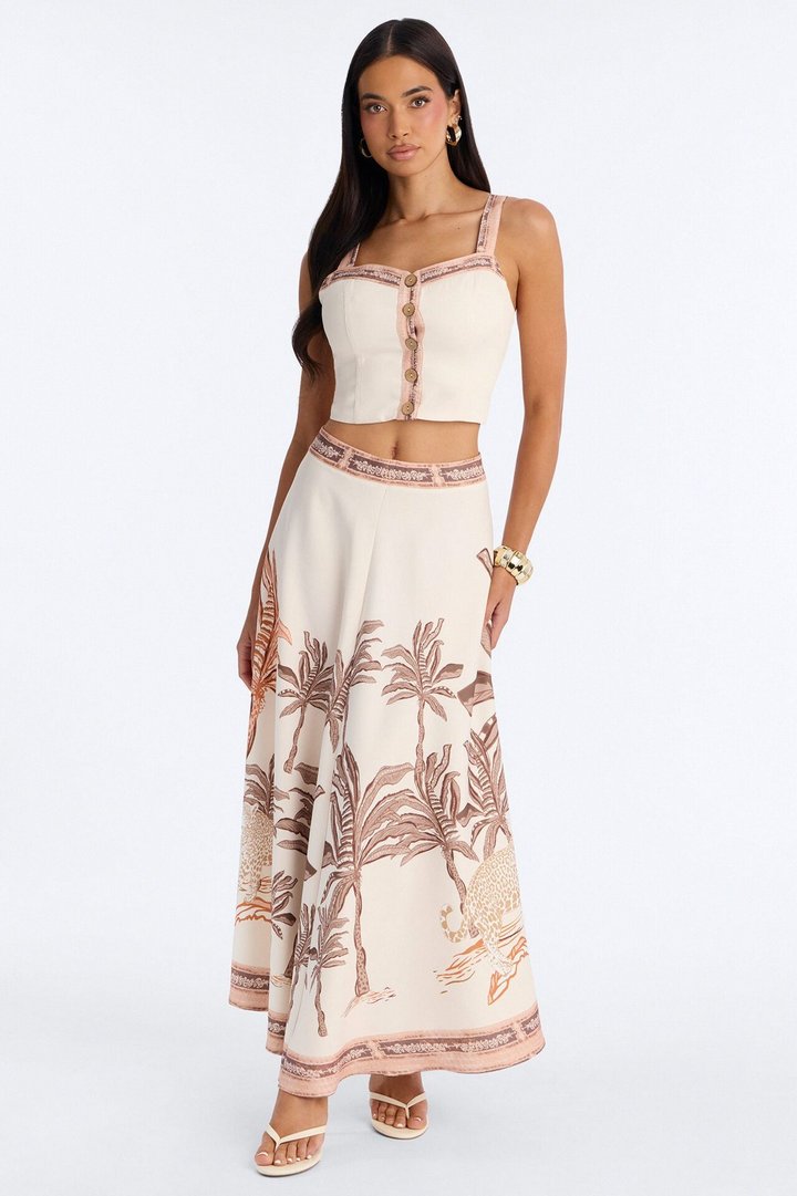 Savanna Muse Skirt Set - Cream/combo