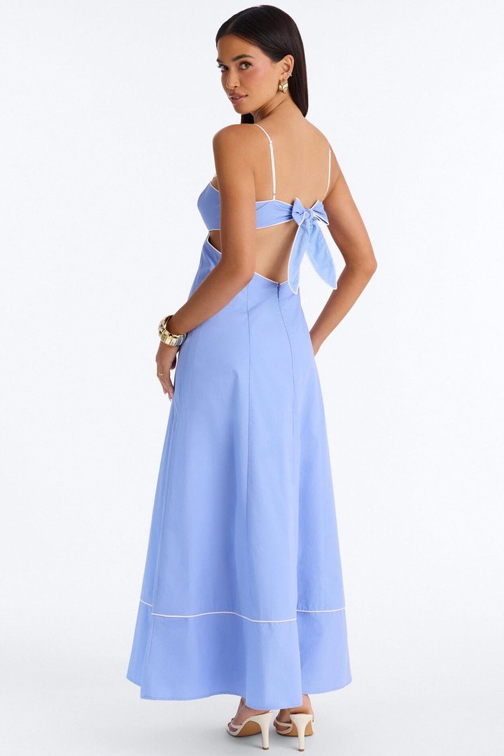 Casual Crush Poplin Maxi Dress - Light Blue
