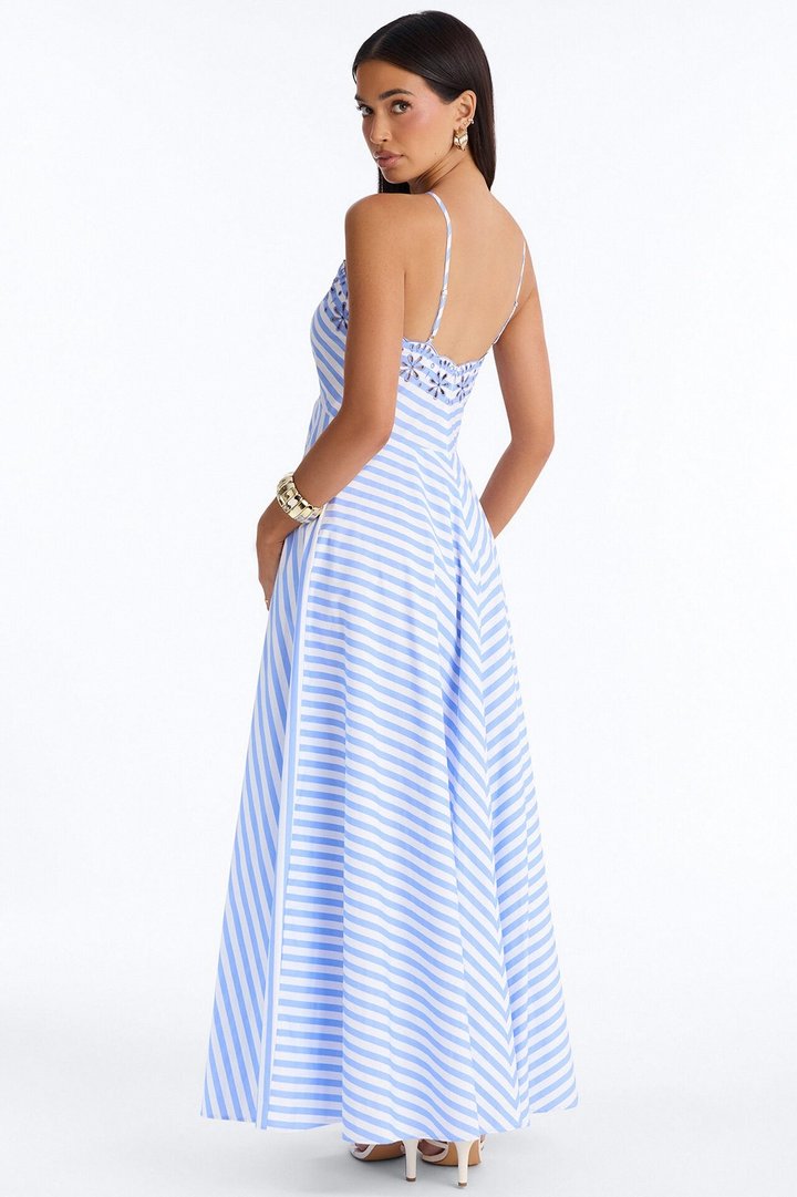 Soft Sunshine Poplin Maxi Dress - Blue/combo