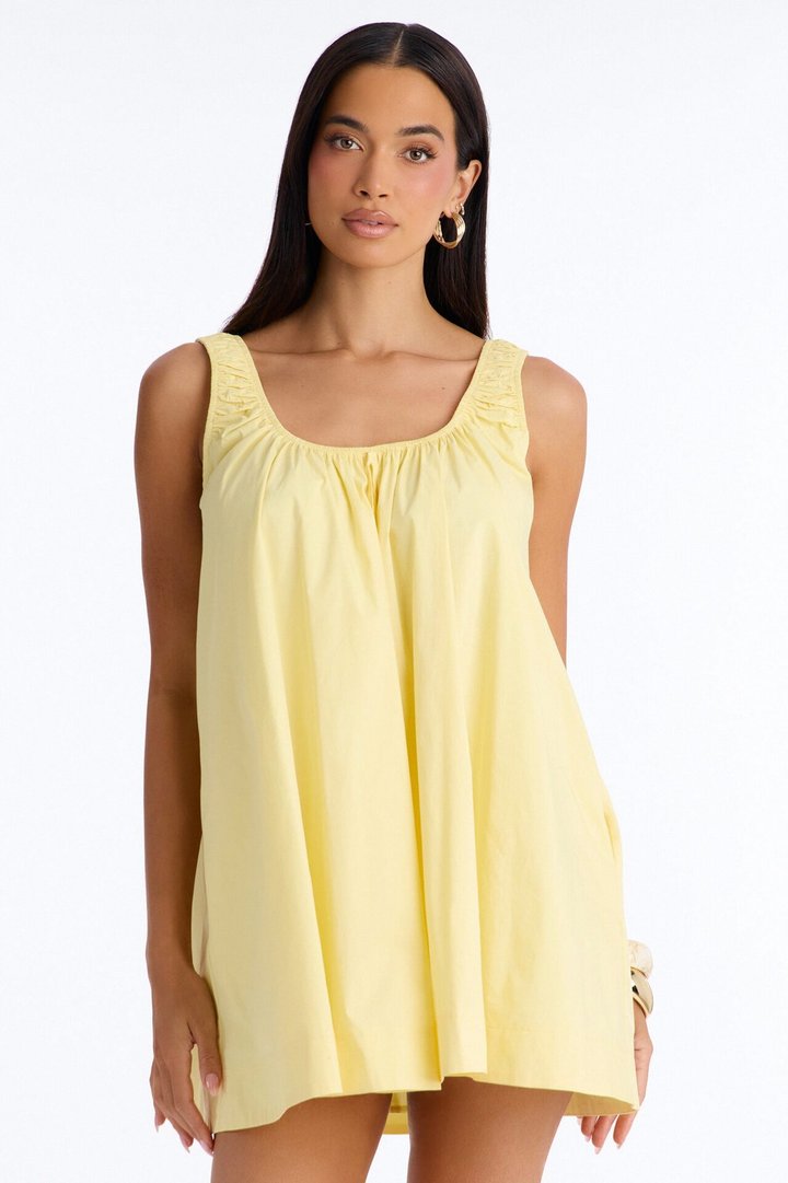 Sunshine Poplin Mini Dress - Yellow