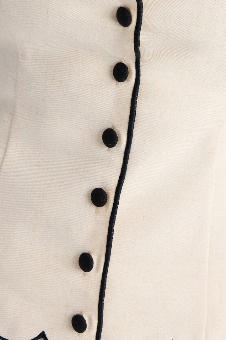 Sloane Linen Skirt Set - Off White/combo