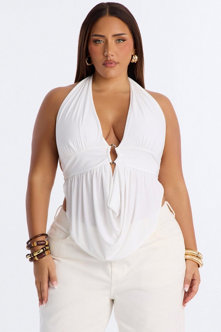 Born Bold Backless Halter Top - White