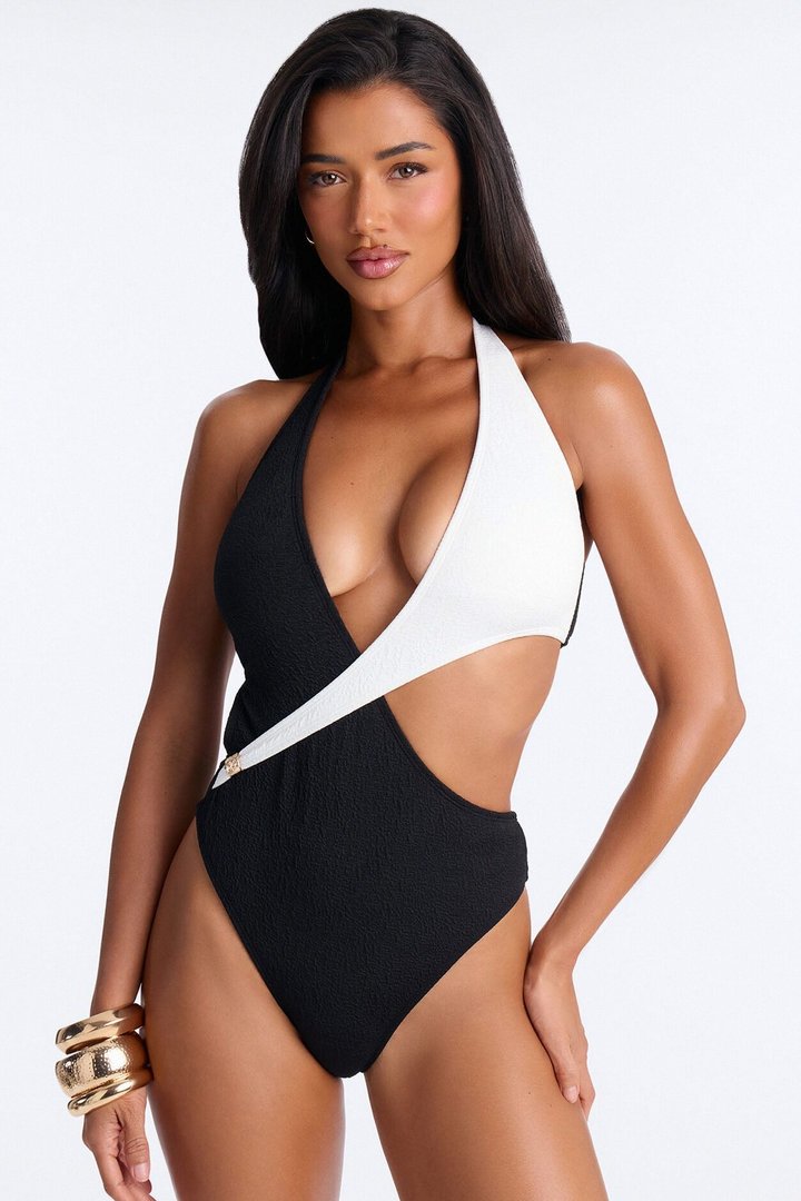 Make Up Your Mind 1 Piece Swimsuit - Black/White