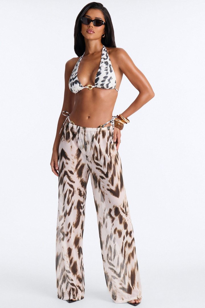 No One Does It Better Bikini And Coverup Pants - White/combo