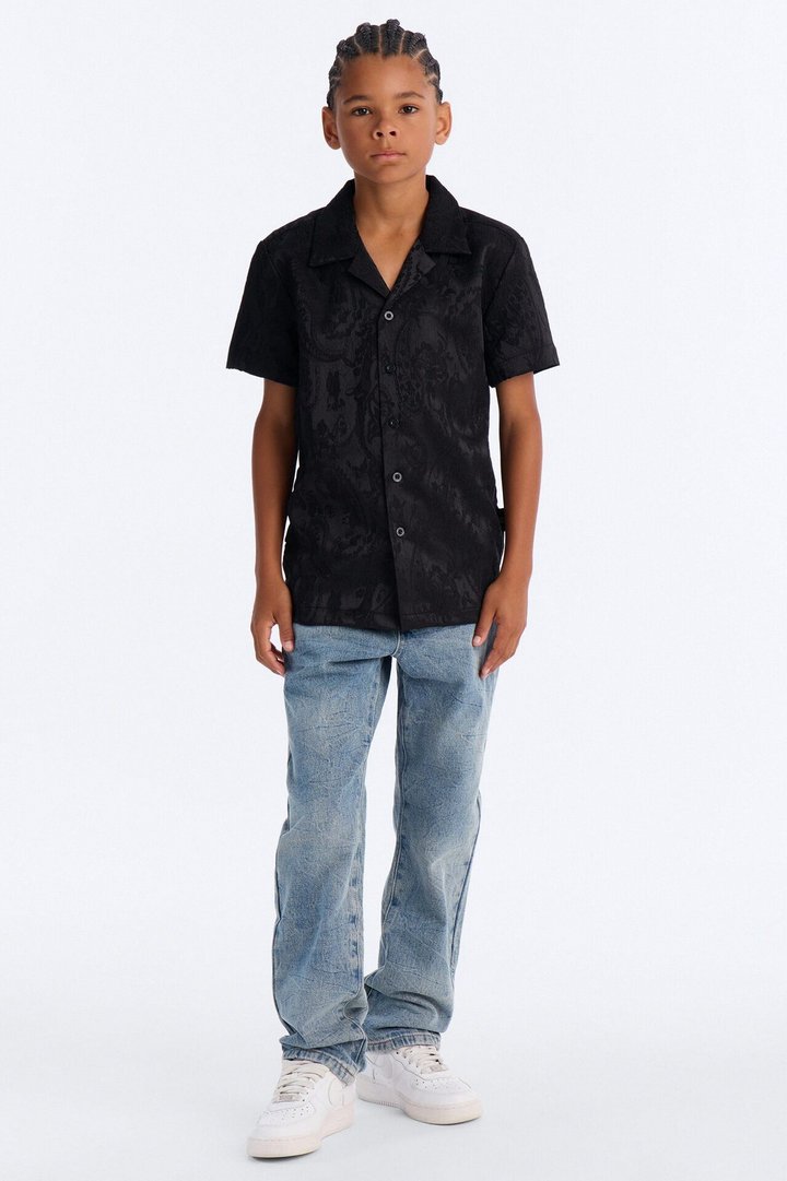 Mini Great Day Button Down Shirt - Black