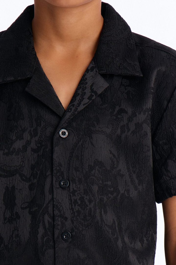 Mini Great Day Button Down Shirt - Black