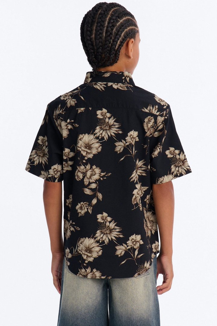 Mini I'm Optimistic Button Down Shirt - Black