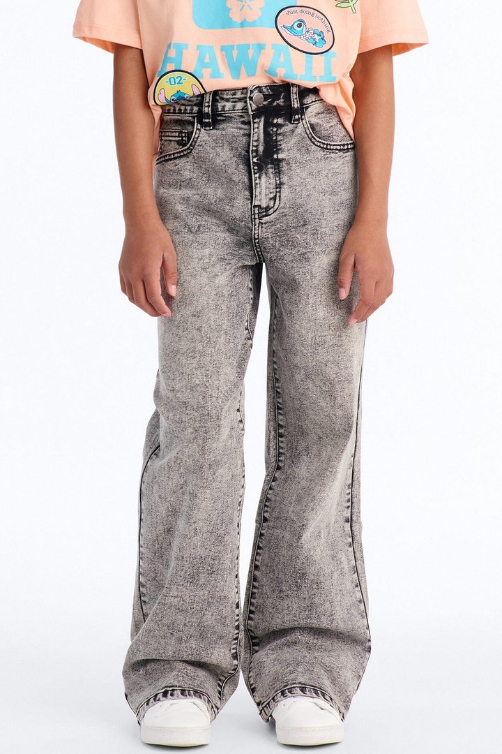 Mini Vita Low Waist Stretch Baggy Jeans - Grey