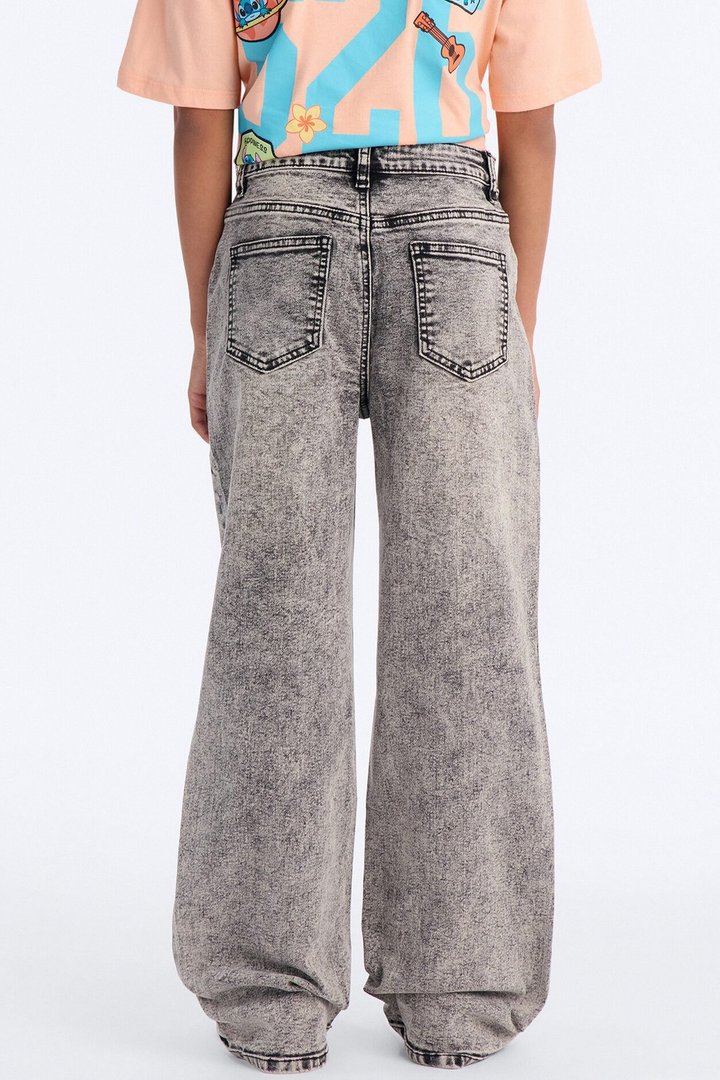 Mini Vita Low Waist Stretch Baggy Jeans - Grey
