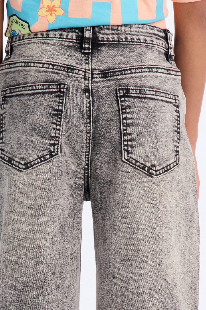 Mini Vita Low Waist Stretch Baggy Jeans - Grey