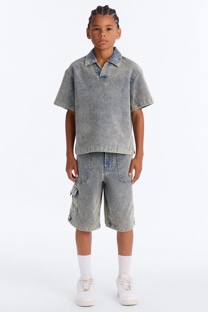 Mini Ohio Corduroy Baggy Short - Blue