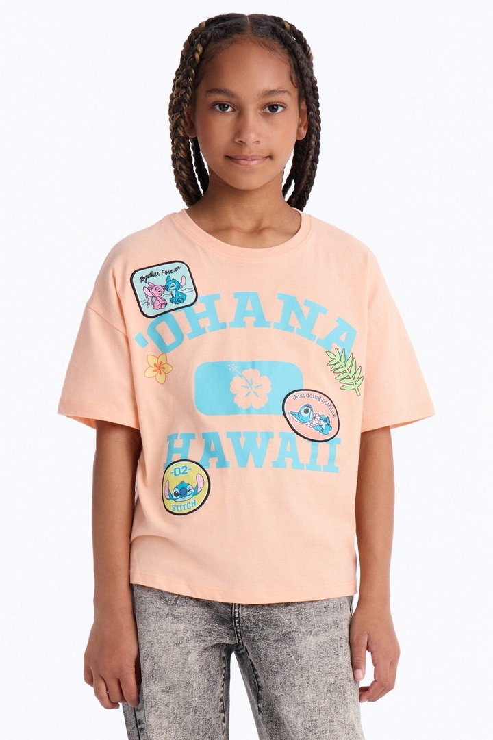 Mini Stitch Kaua'i Short Sleeve Tee - Peach
