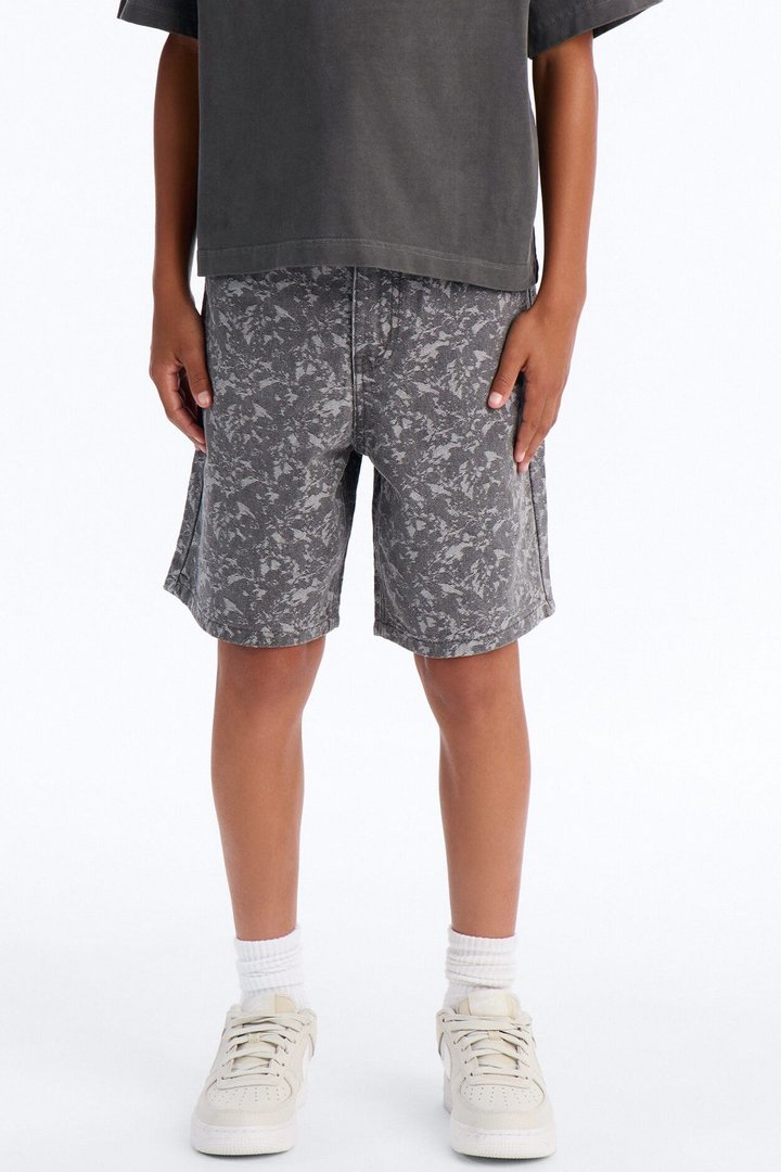 Mini Baggy Urban Jacquard Denim Short - Grey