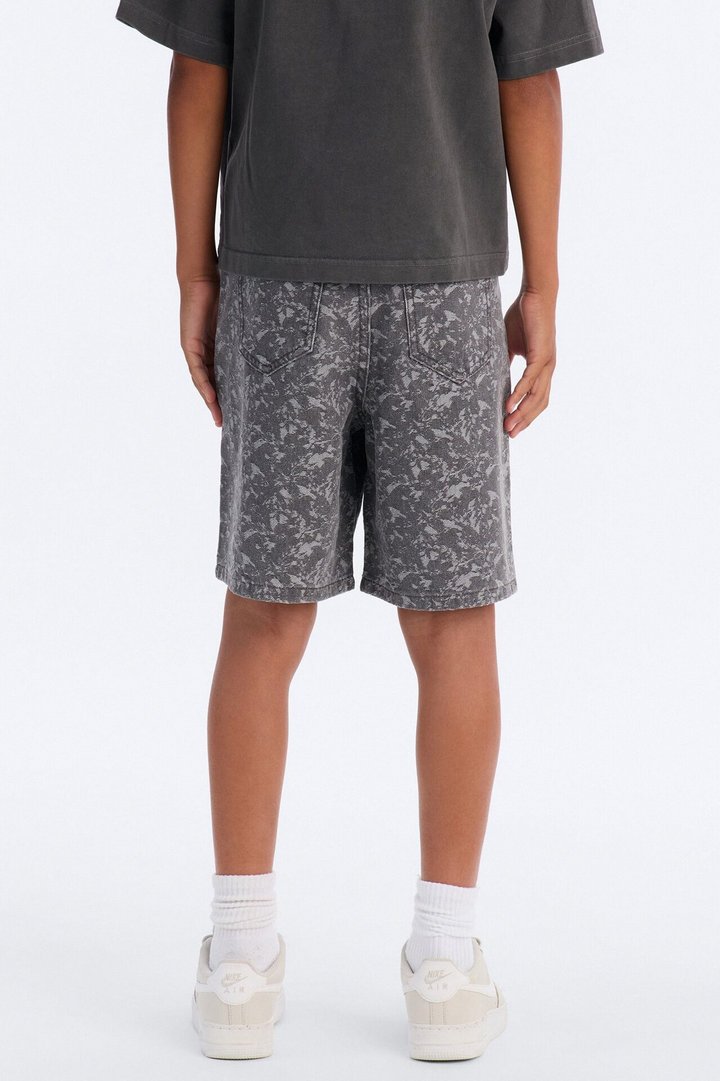 Mini Baggy Urban Jacquard Denim Short - Grey