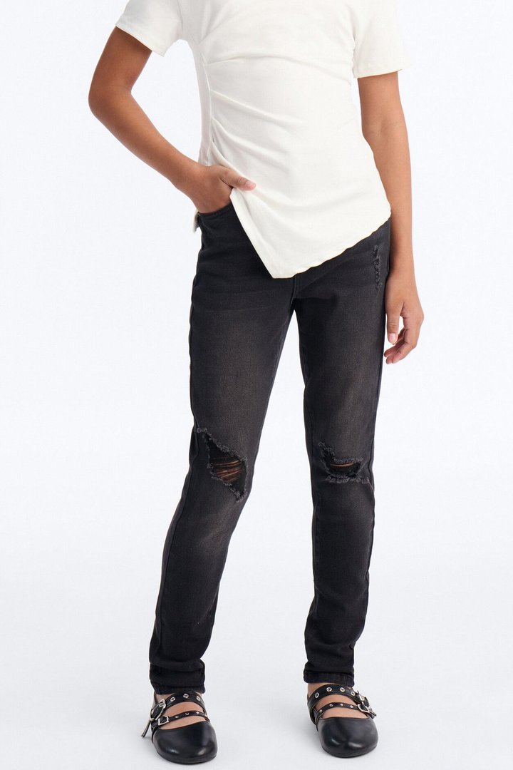 Mini High Drive Ripped Skinny Jeans - Black Wash