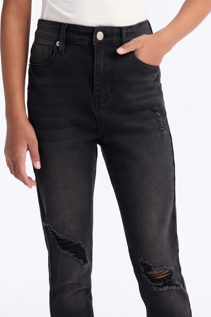 Mini High Drive Ripped Skinny Jeans - Black Wash