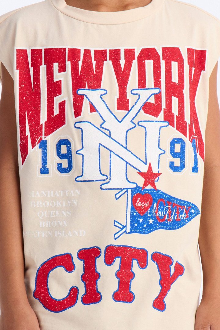 Mini New York City Tee - Cream