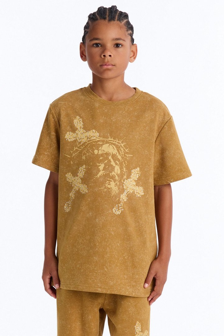 Mini All About My Faith Mineral Wash Short Set - Mocha