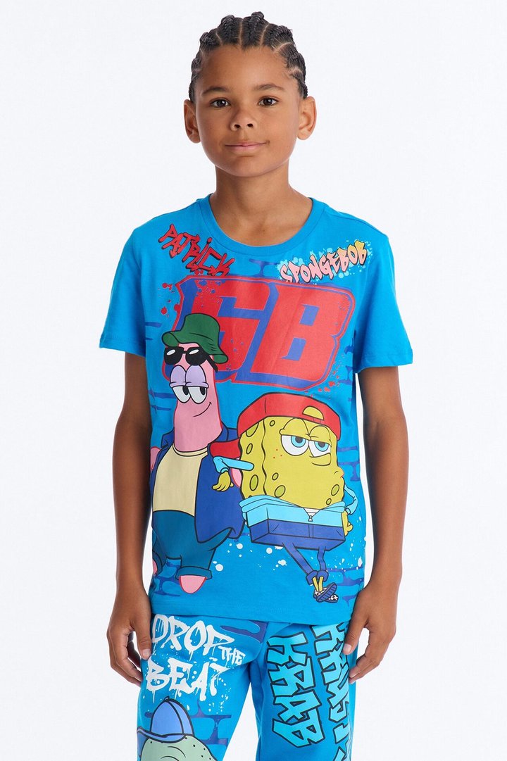 Mini Spongebob Too Cool Fleece Jogger Pant Set - Blue