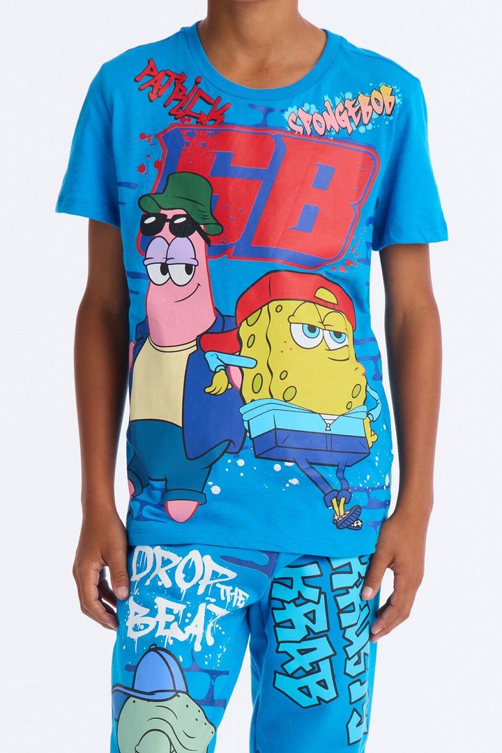 Mini Spongebob Too Cool Fleece Jogger Pant Set - Blue