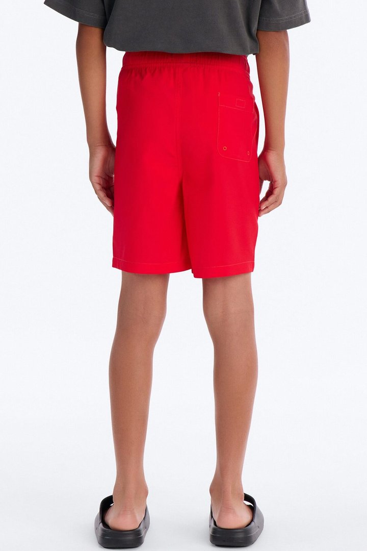 Mini Water Reactive Lucky 8Ball Reveal Swim Trunk - Red