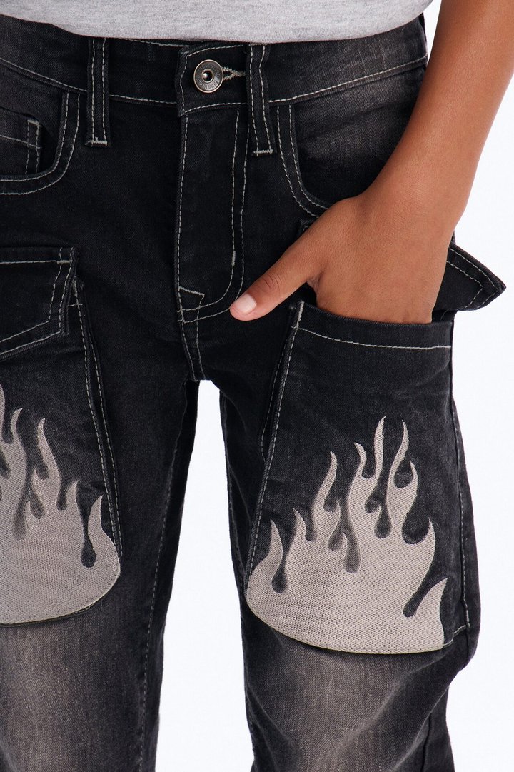 Mini Through The Flames Jeans - Black