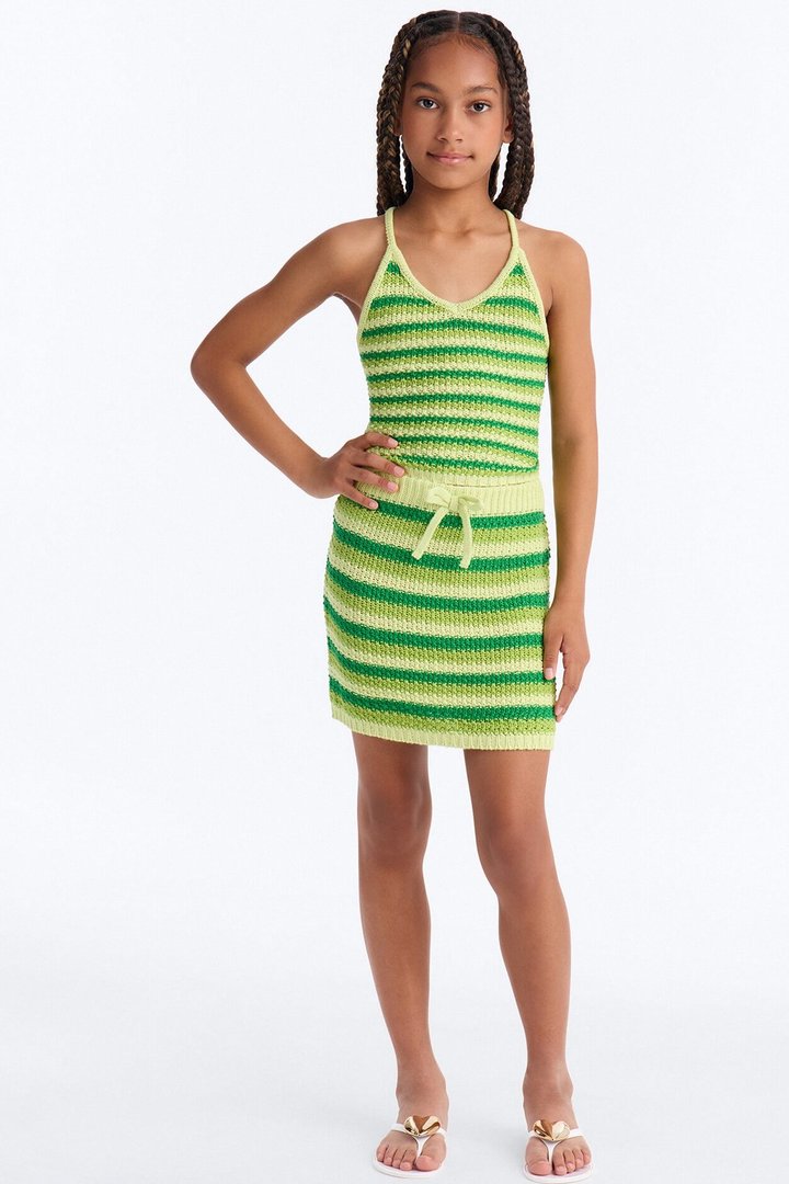 Mini Mariyah Crochet Mini Skirt Set - Lime