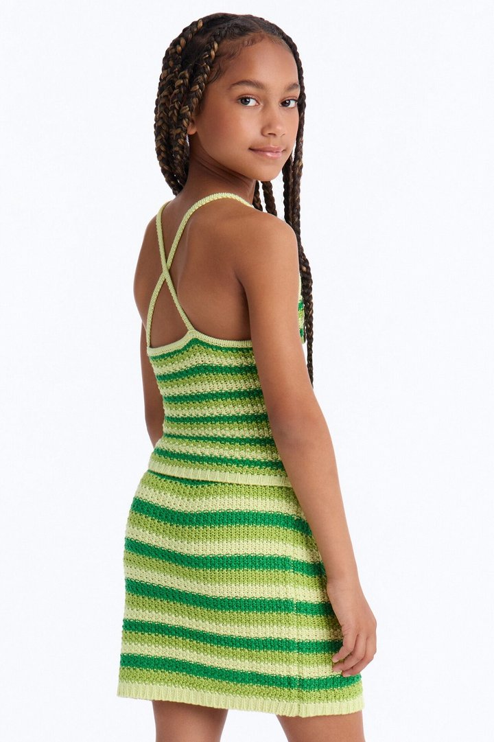 Mini Mariyah Crochet Mini Skirt Set - Lime