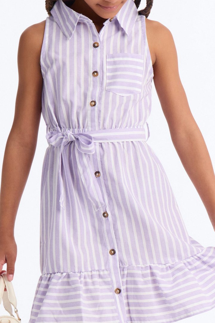 Mini You Are My Sunshine Sleeveless Shirt Dress - Purple/combo
