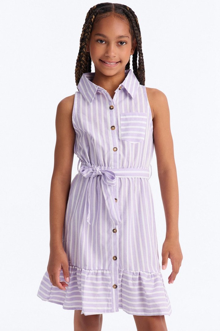 Mini You Are My Sunshine Sleeveless Shirt Dress - Purple/combo