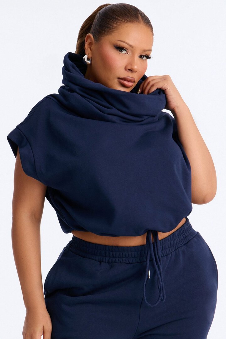 Alexa Capri Jogger Set - Navy