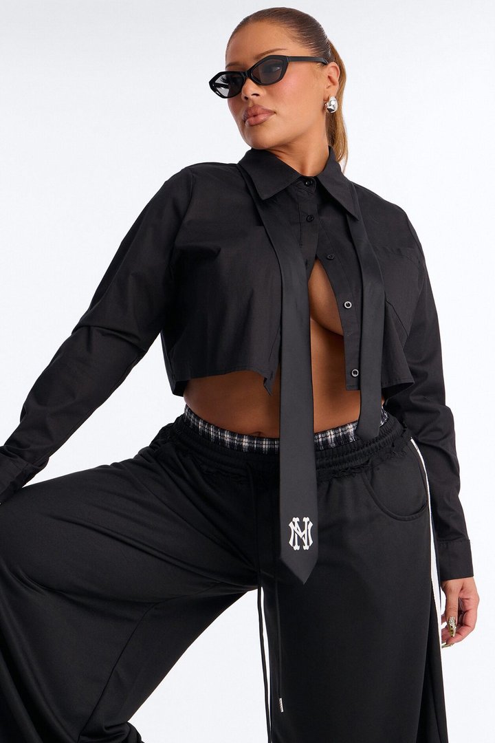Seeing Double Striped Double Waistband Sweatpants - Black