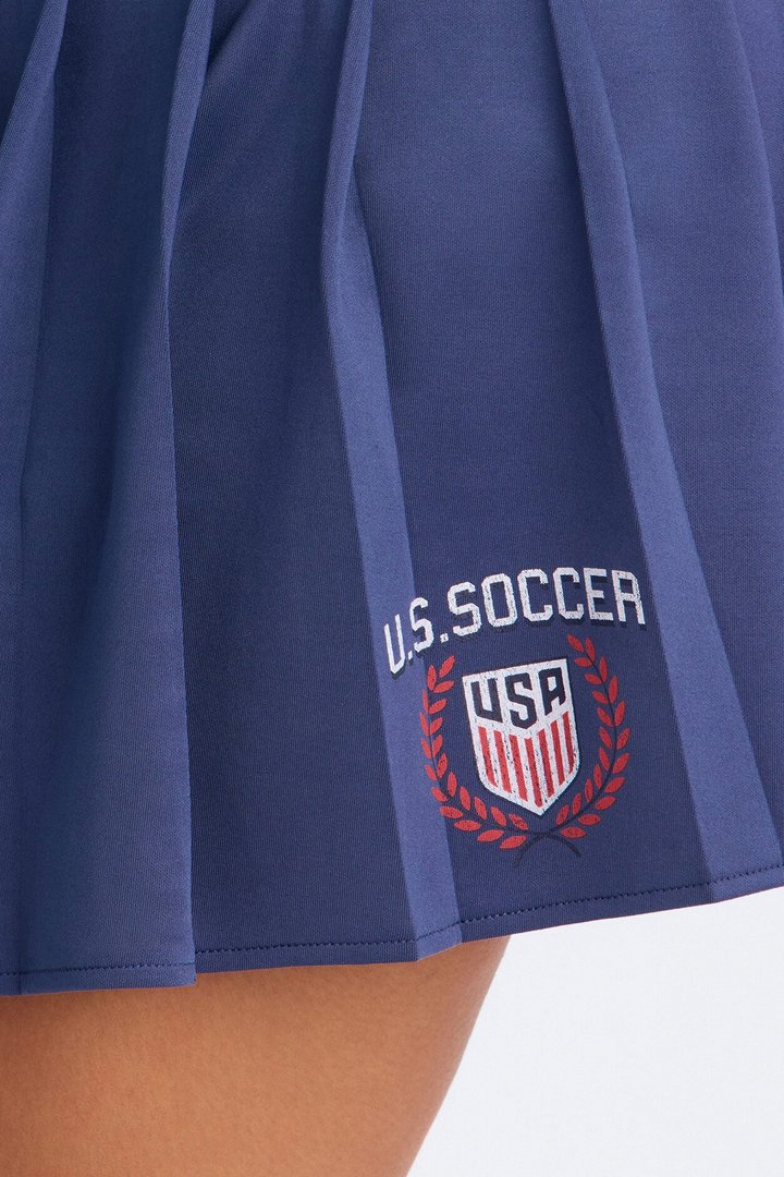 US Soccer Pleated Mini Skirt - Navy