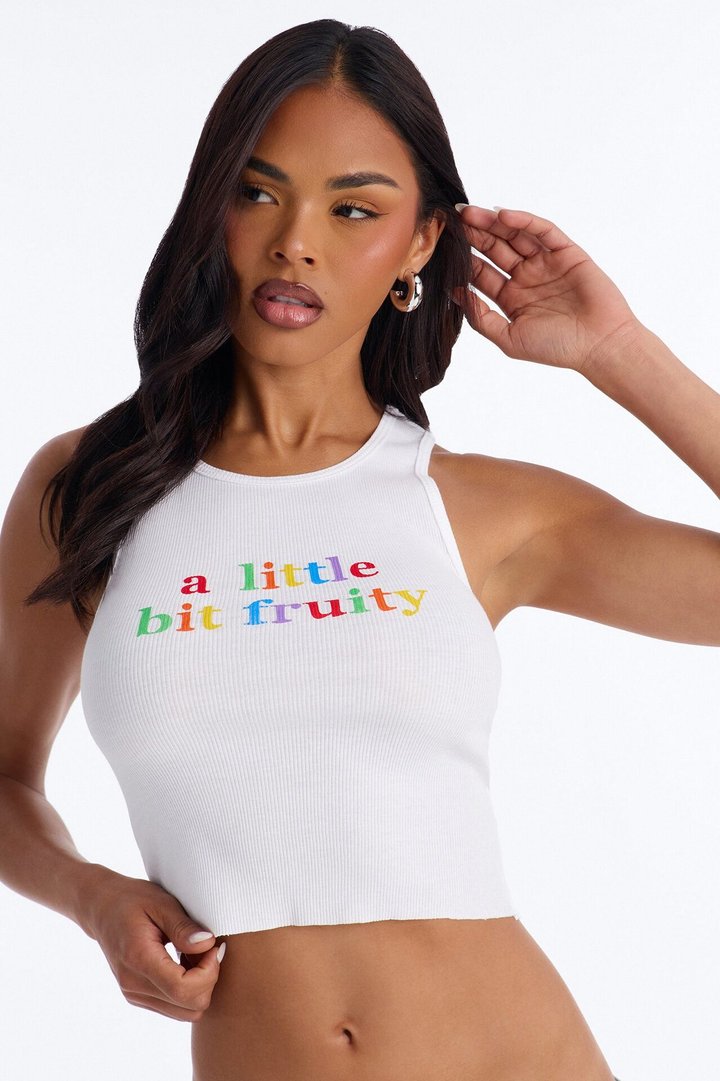 Little Bit Fruity Tank Top - White/combo