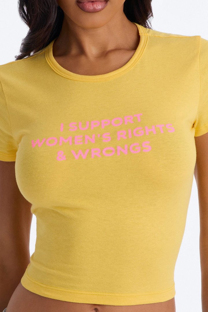 Supporting Those Rights Baby Tee - Yellow