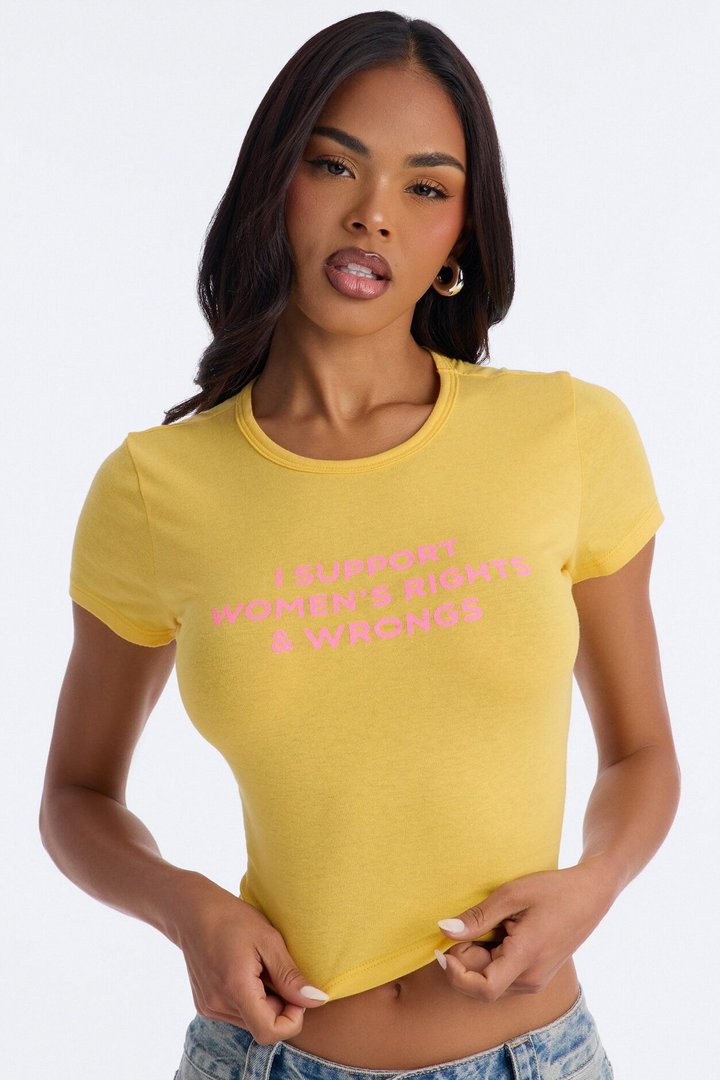 Supporting Those Rights Baby Tee - Yellow