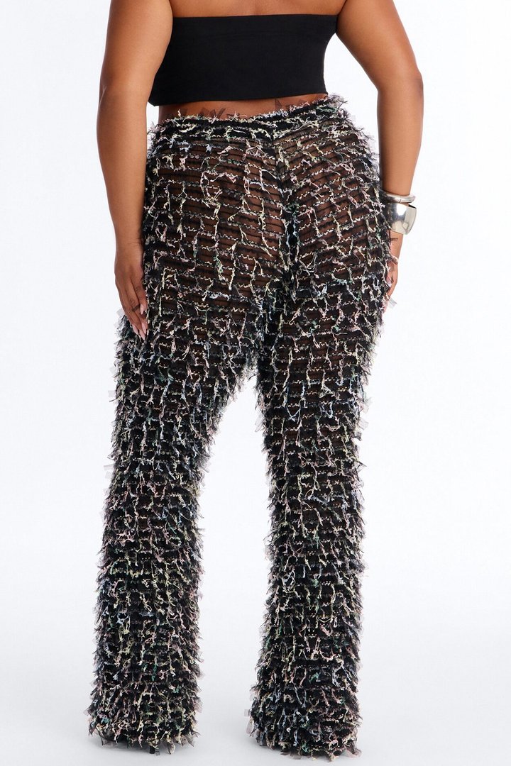 Flocked Up Straight Leg Stretch Pant - Black