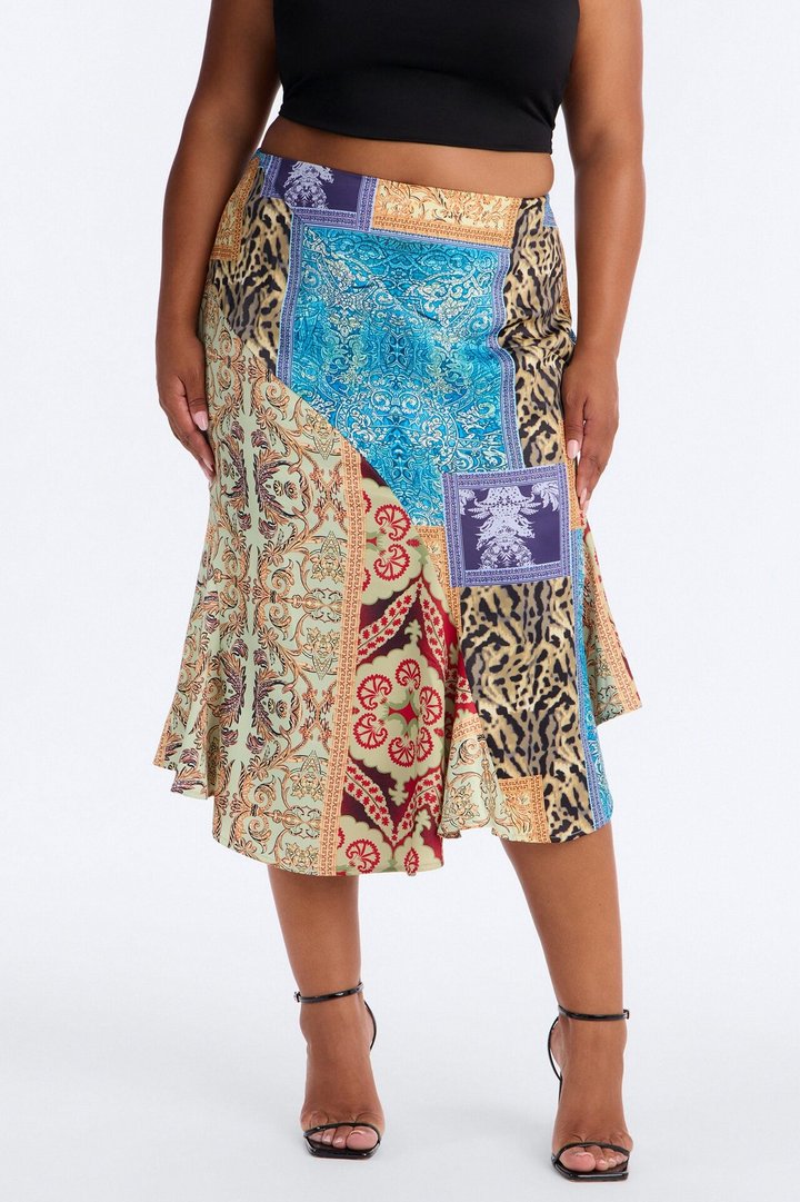 Newest Obsession Satin Midi Skirt - Multi Color