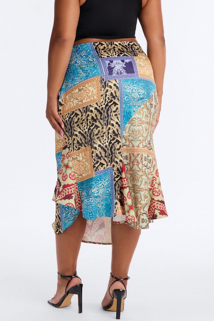 Newest Obsession Satin Midi Skirt - Multi Color