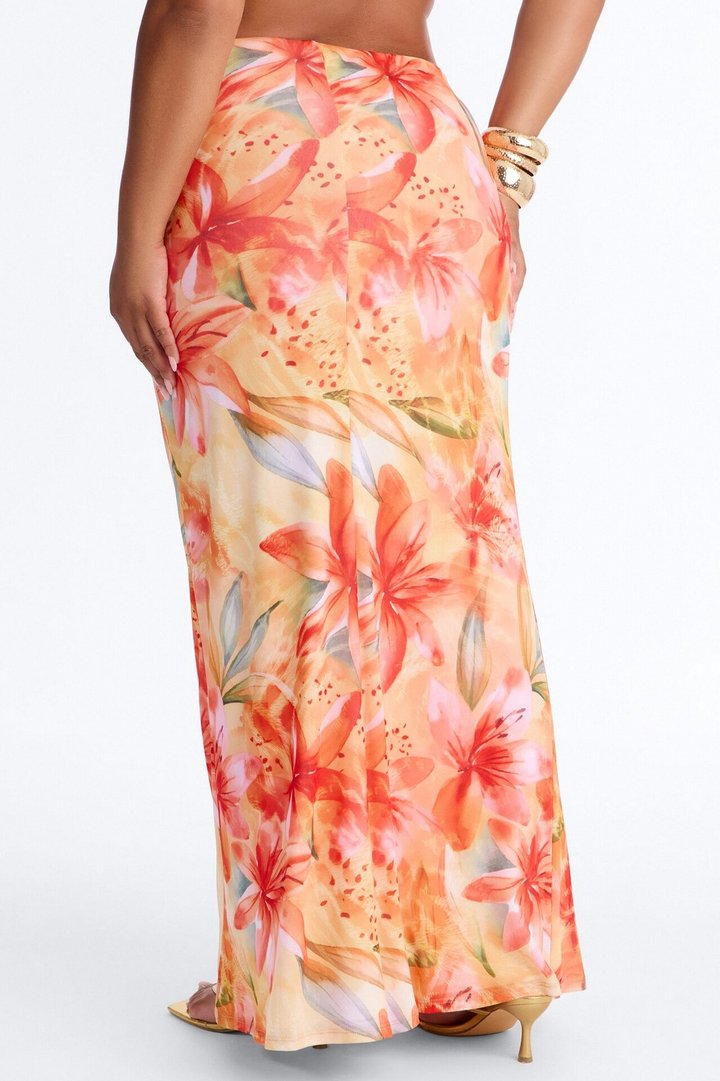 Sweet Nothings Floral Mesh Maxi Skirt - Yellow/combo