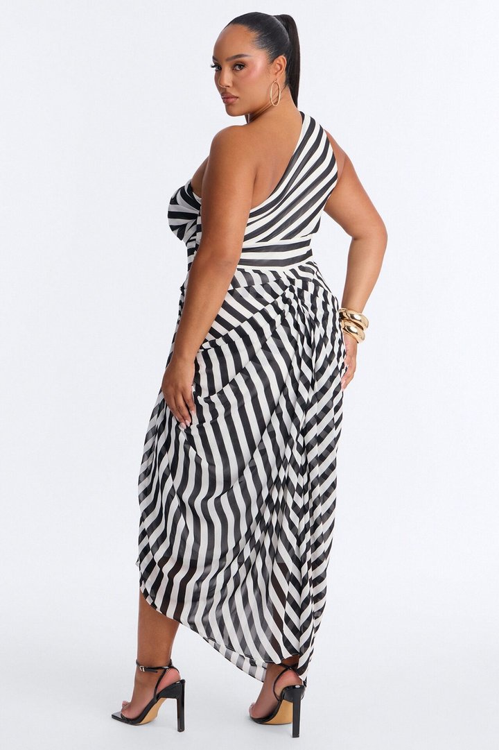 Miranda Striped Maxi - Black/White