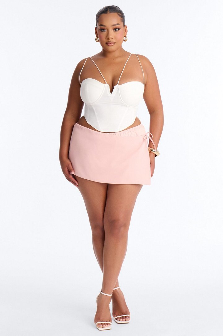 Jazlyn Tie Waist Micro Bloomer Skort - Pink