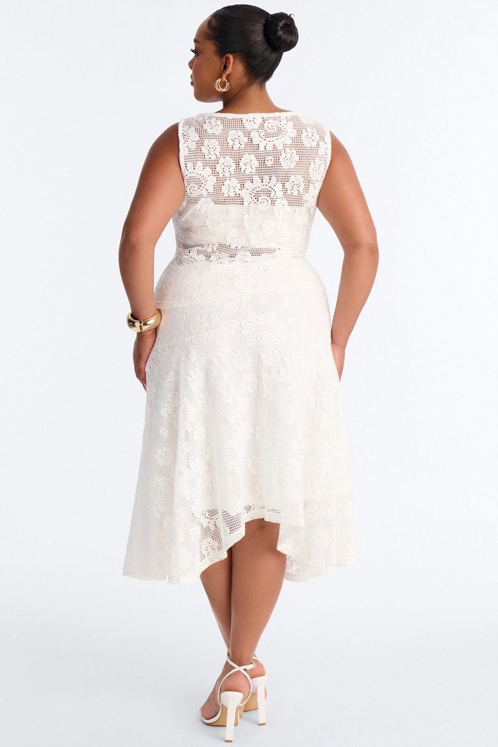 Delicate Days Crochet Skirt Set - White
