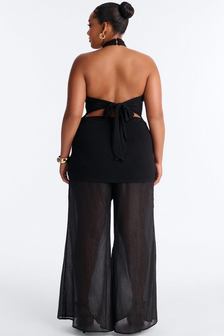 Jadey Tie Back Wide Leg - Black