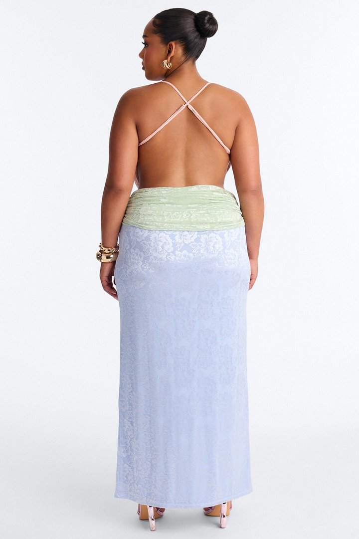 Liona Lace Maxi Skirt Set - Pink/combo