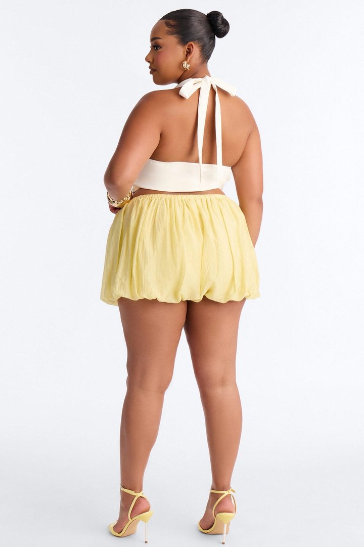 Rayna Button Front Halter Top - Cream