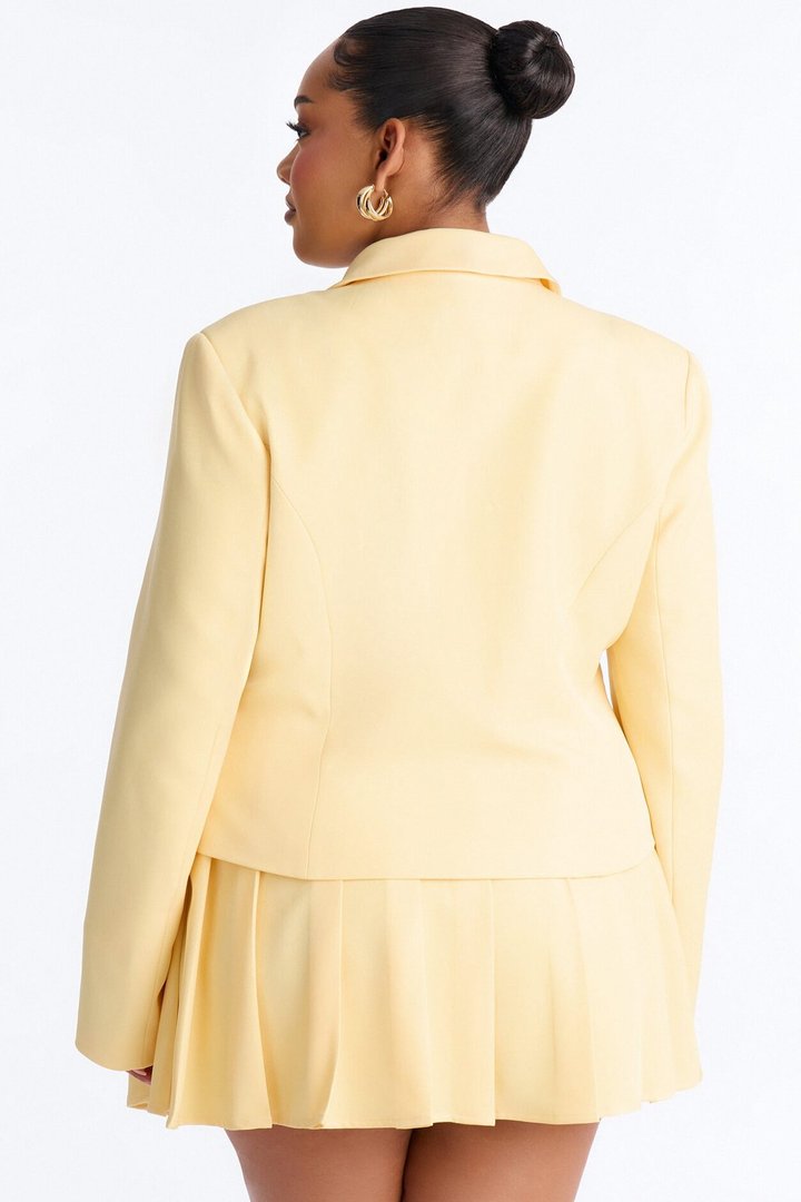 Check The Agenda Fitted Blazer - Butter Yellow