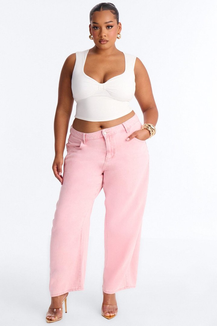 Coven Mineral Wash Barrel Leg Pant - Pink
